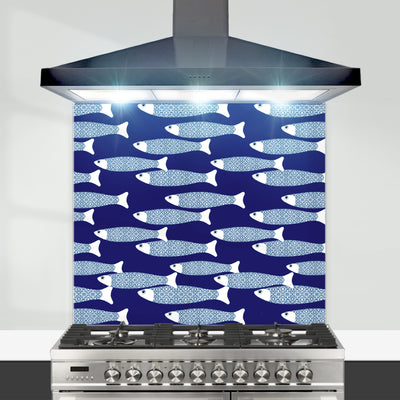 Ocean Shoal Kitchen Splashback - Navy Blue