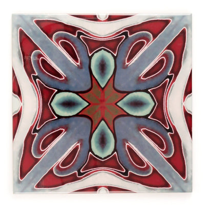 Deep red Victorian ceramic tiles