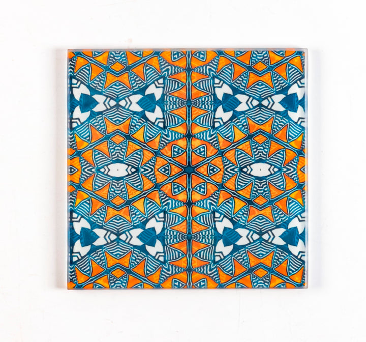 Acoma - Patterned Glass Coaster Set