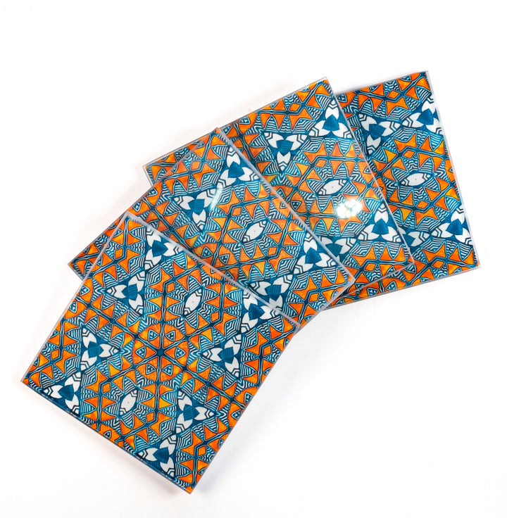 Acoma - Patterned Glass Coaster Set