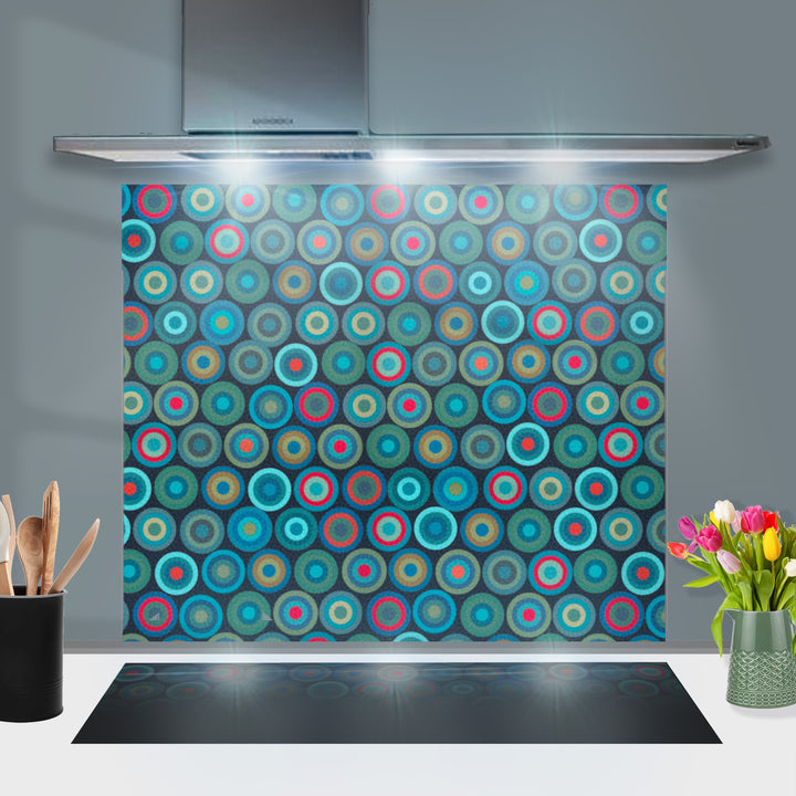 Abstract Circles Kitchen Splashback - Charcoal Circles