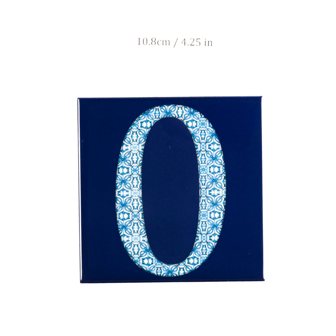 SALE -  Single Ceramic Numerical Tile -  Number "0" (10.8cm)