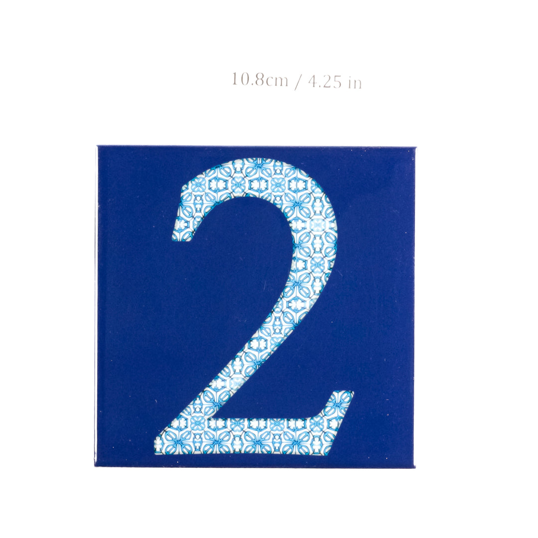 SALE -  Single Ceramic Numerical Tile -  Number "2" (10.8cm)