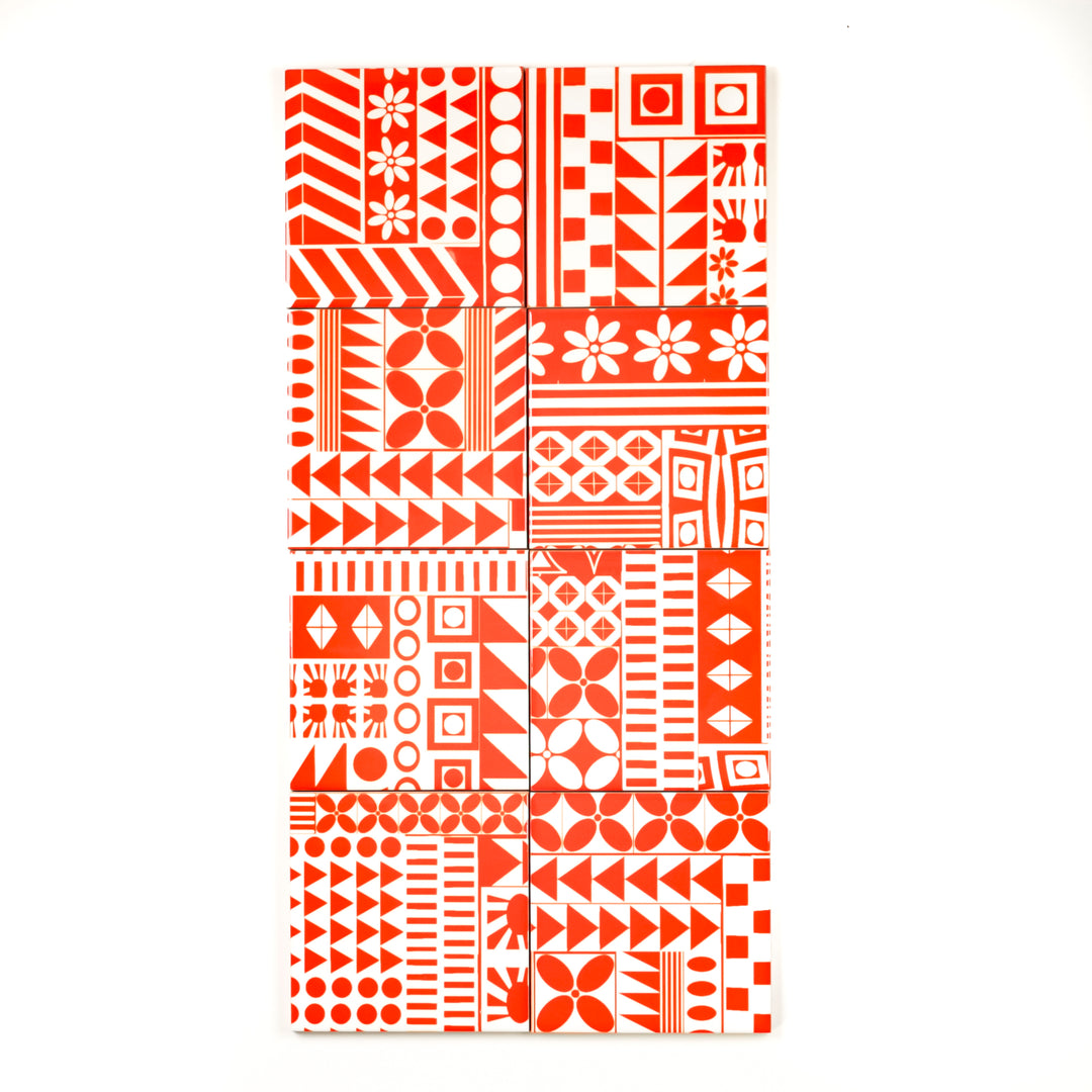 Orange Geometric Retro tiles