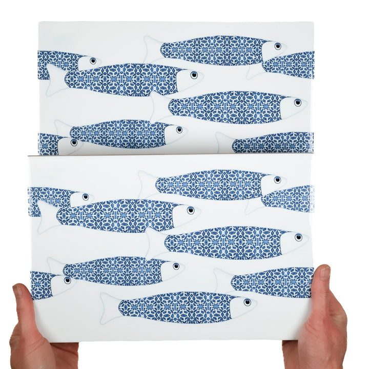 SALE SECONDS - 5x Marineblau Ocean Shoal - Randversion - Große rechteckige Fliesen - 30x20cm