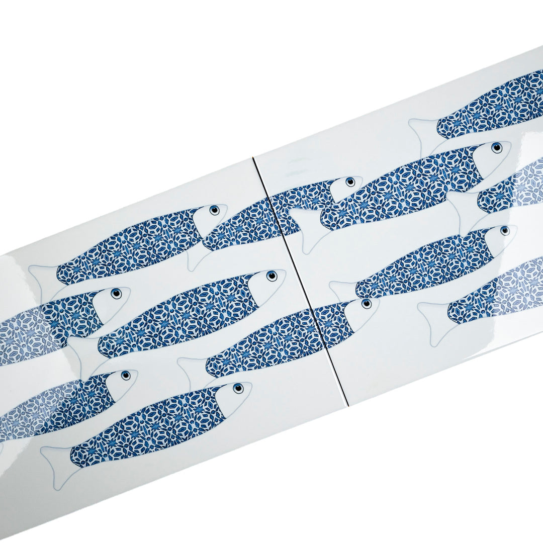 SALE SECONDS - 5x Marineblau Ocean Shoal - Randversion - Große rechteckige Fliesen - 30x20cm