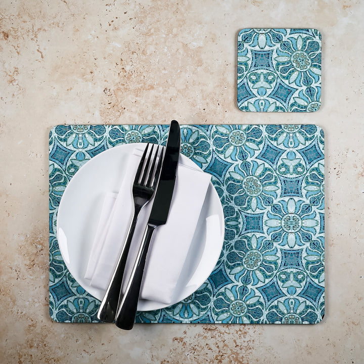 Pomegranate Placemat - Turquoise Teal