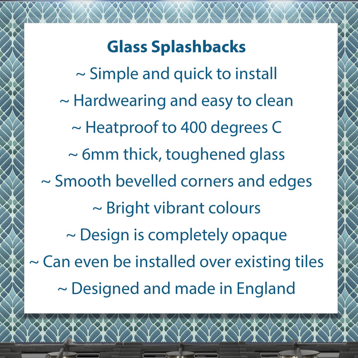 Mixed Tiles Kitchen Splashback - Turquoise Mix