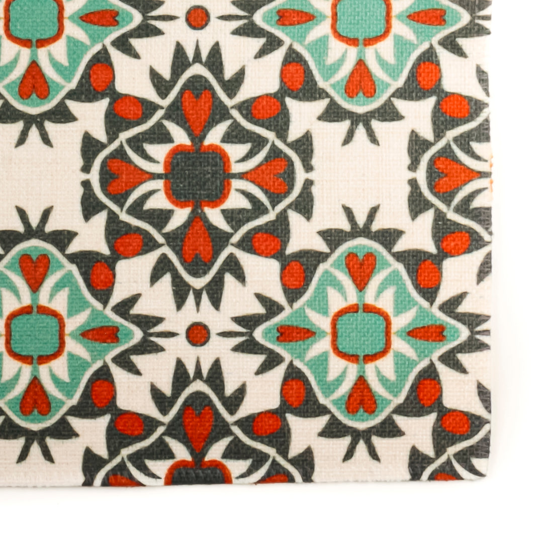 Aztec Blue Grey Orange Linen-feel Placemats