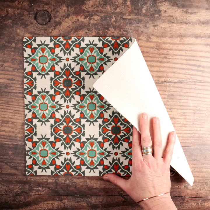 Aztec Blue Grey Orange Linen-feel Placemats