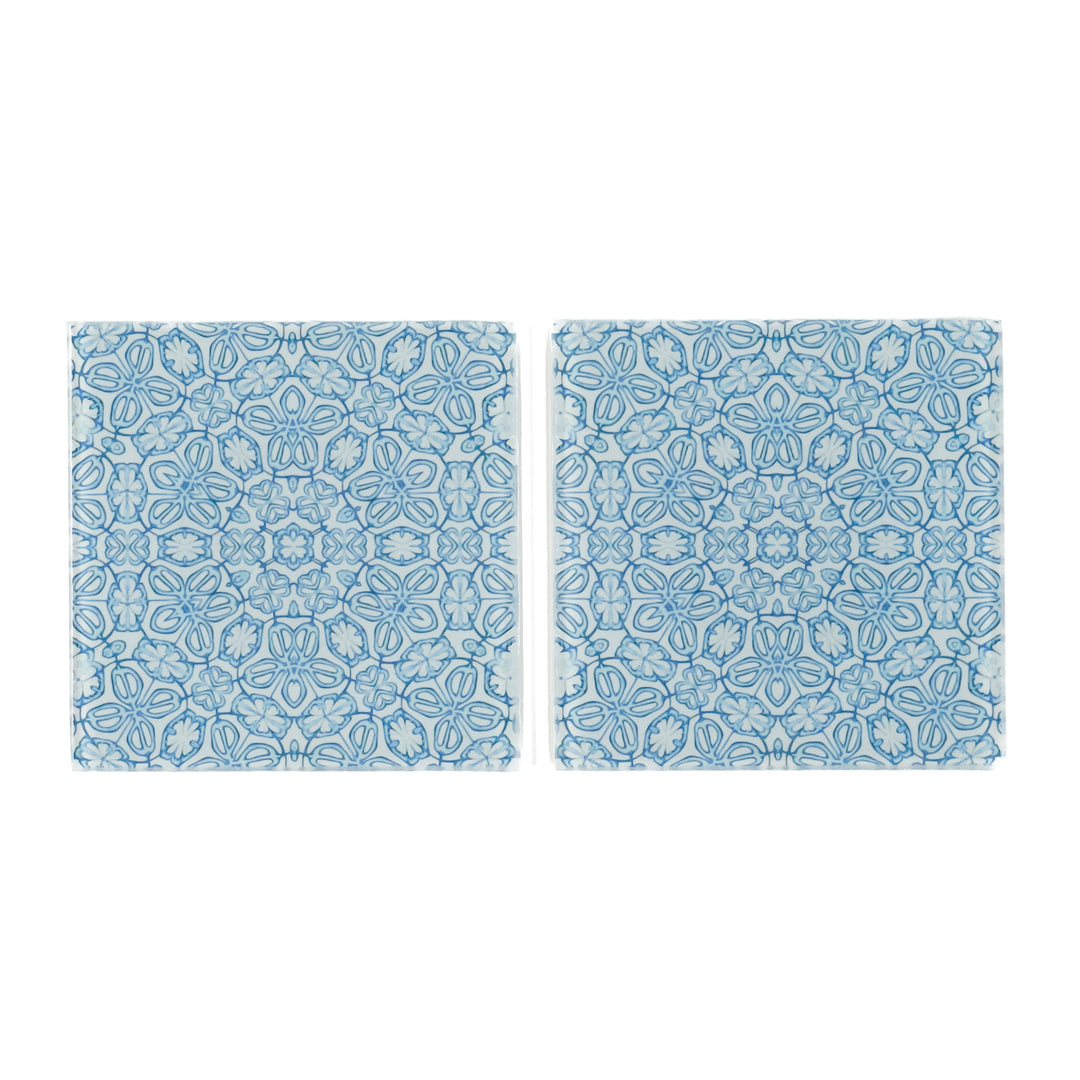 Blue Turkish Flower Chopping Board - Delicate Blue Grey