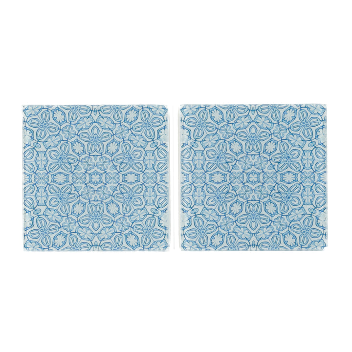 Blue Turkish Flower Chopping Board - Delicate Blue Grey