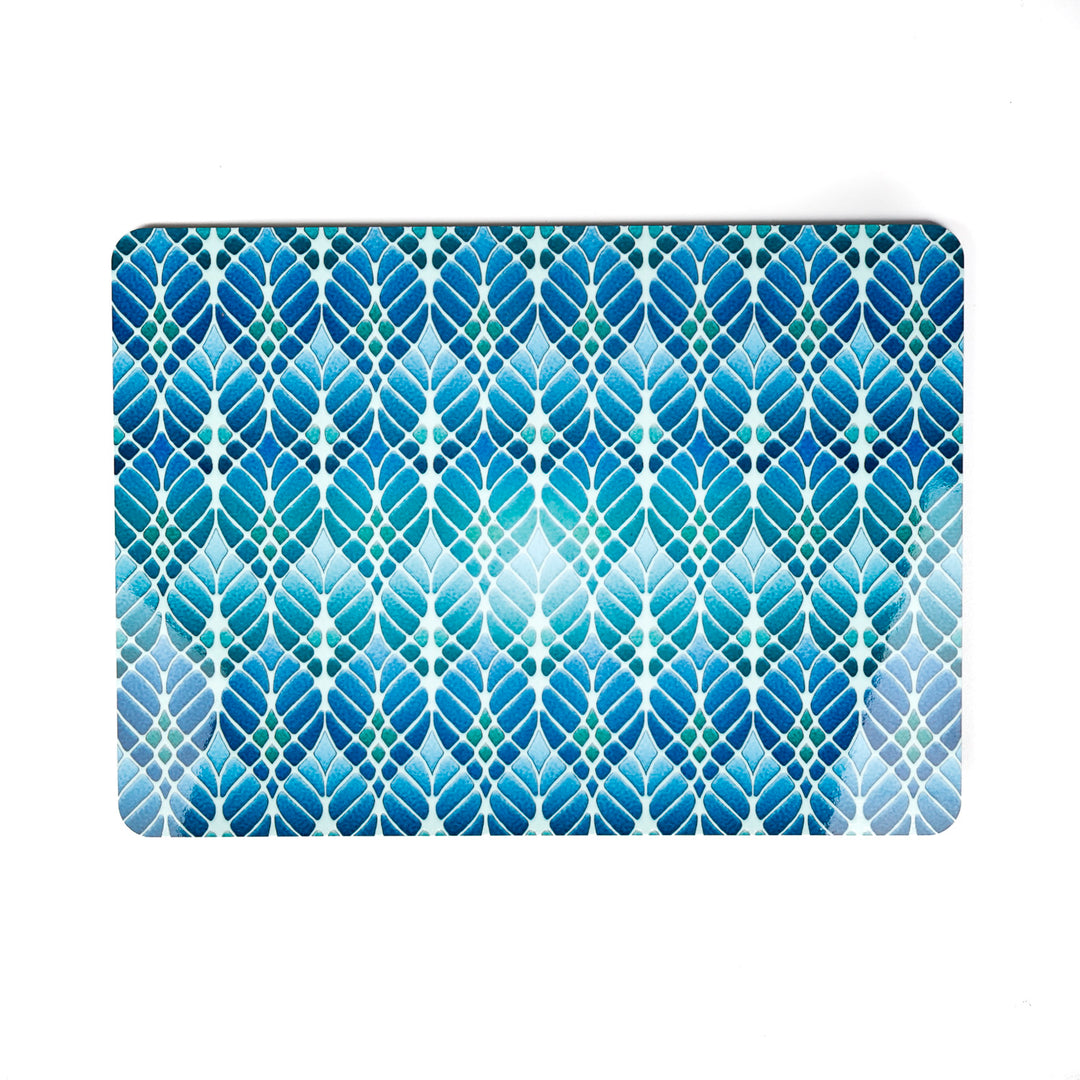 SALE 2x Cork Placemats - Interwoven Trees &amp; Blue/Orange "Greek" designs