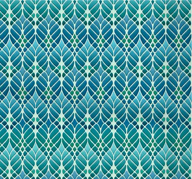 Interwoven Trees Art Nouveau Kitchen Splashback - Blue Turquoise Teal