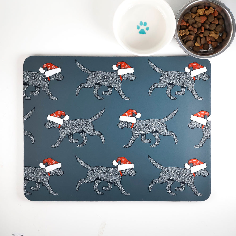 Christmas Labradoodle / Labrador Large Pet Food Mat