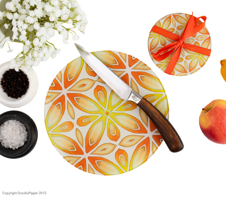 Orange / Yellow "Citrus" Coaster Set