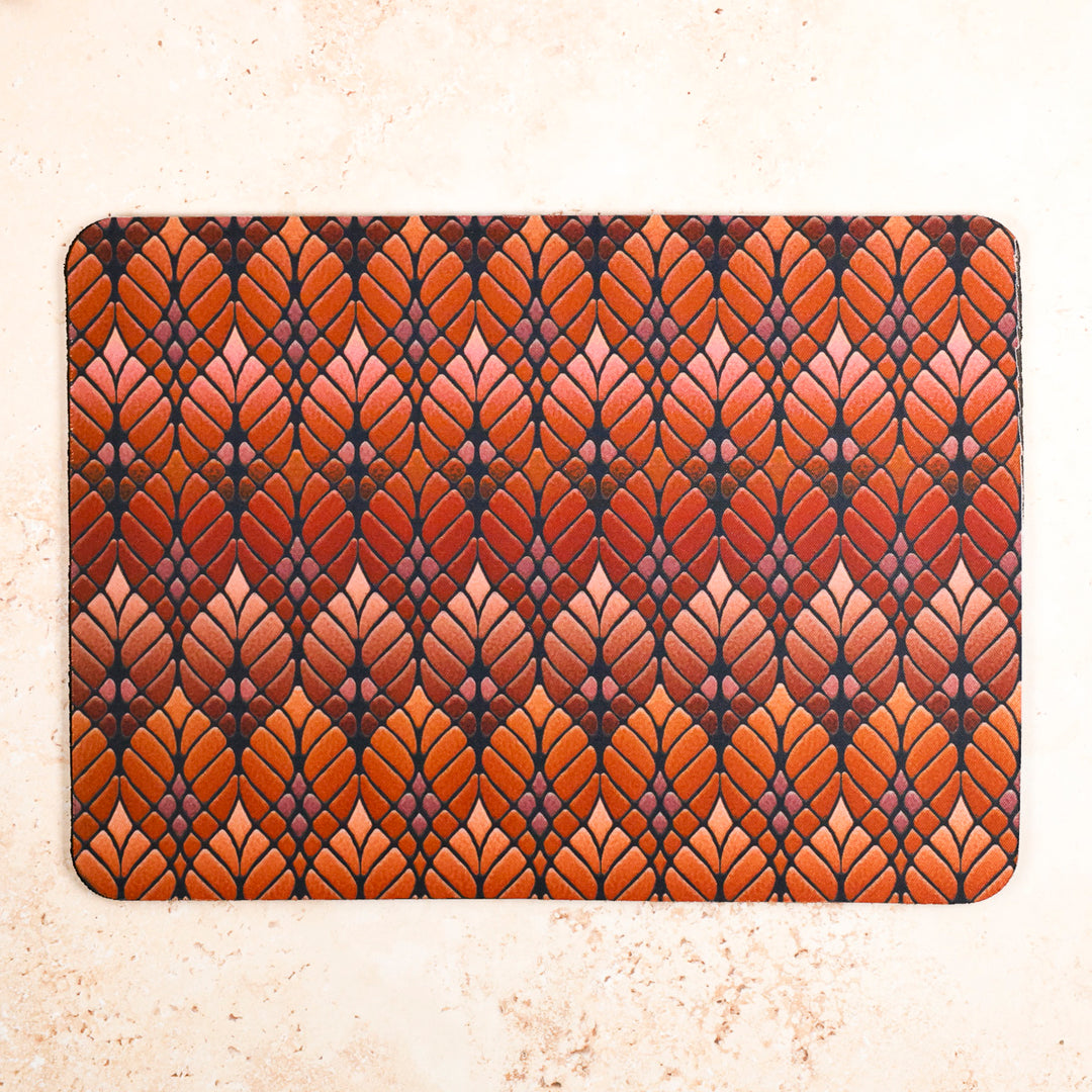 Tapis de souris / Tapis de jeu Renard Orange Fleur