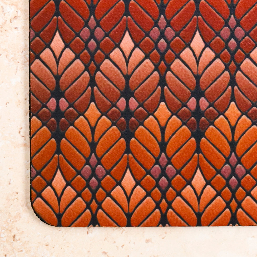 Tapis de souris / Tapis de jeu Renard Orange Fleur
