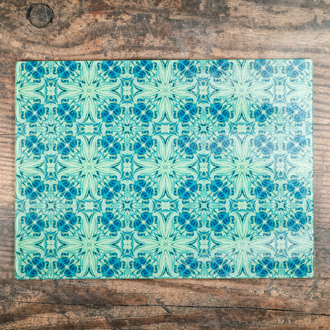 SALE - Large, Rectangular Vintage Bouquet Chopping Board Trivet (Textured)