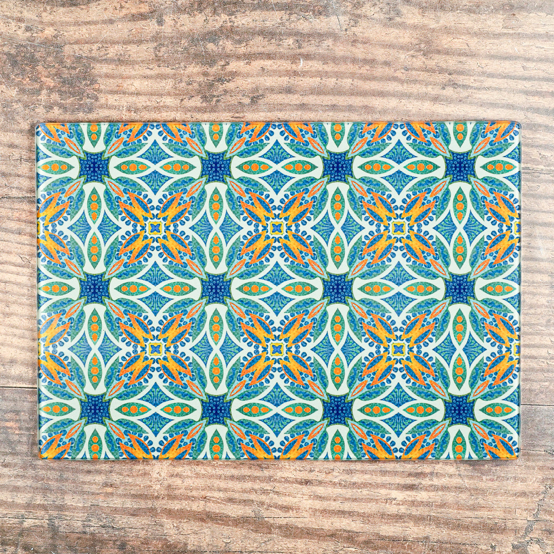 Thistle Design - Blue/Green/Orange - Decorative Worktop Protector
