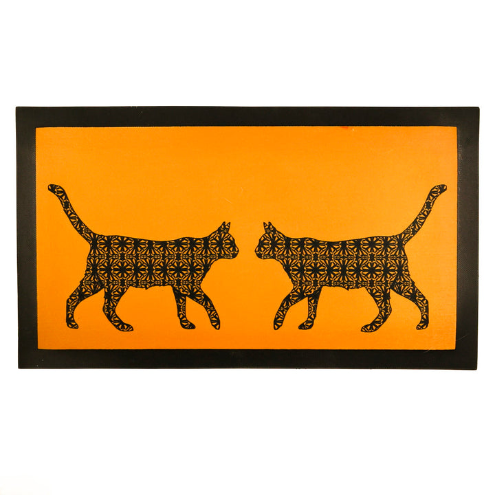 PROMO - Set de table pour animaux « Facing Cats » – Jaune