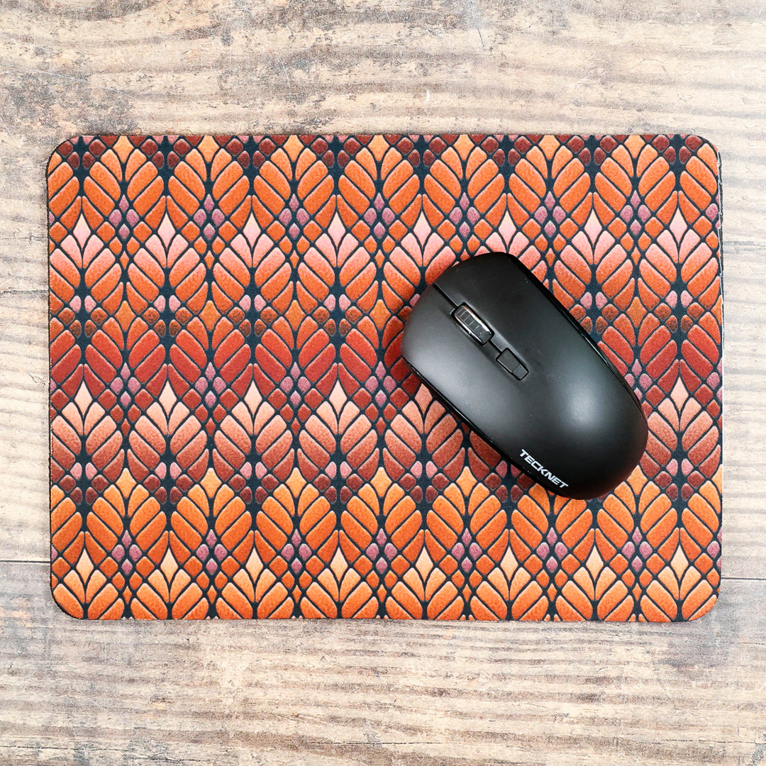 Tapis de souris / Tapis de jeu Renard Orange Fleur