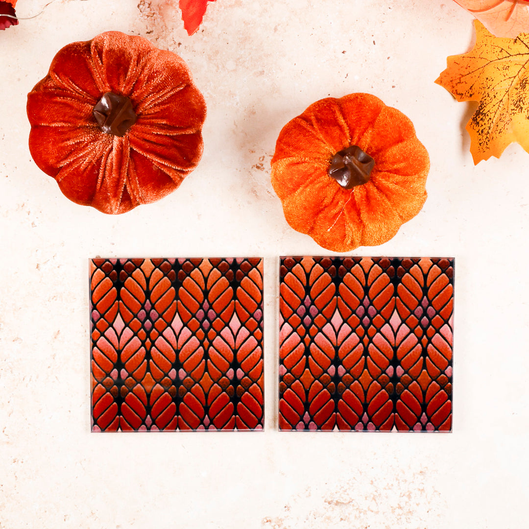 Sous-verres arbres entrelacés – Verts doux