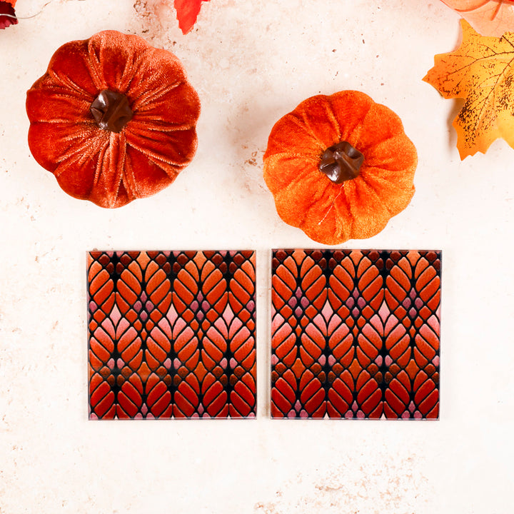 Sous-verres arbres entrelacés – Verts doux