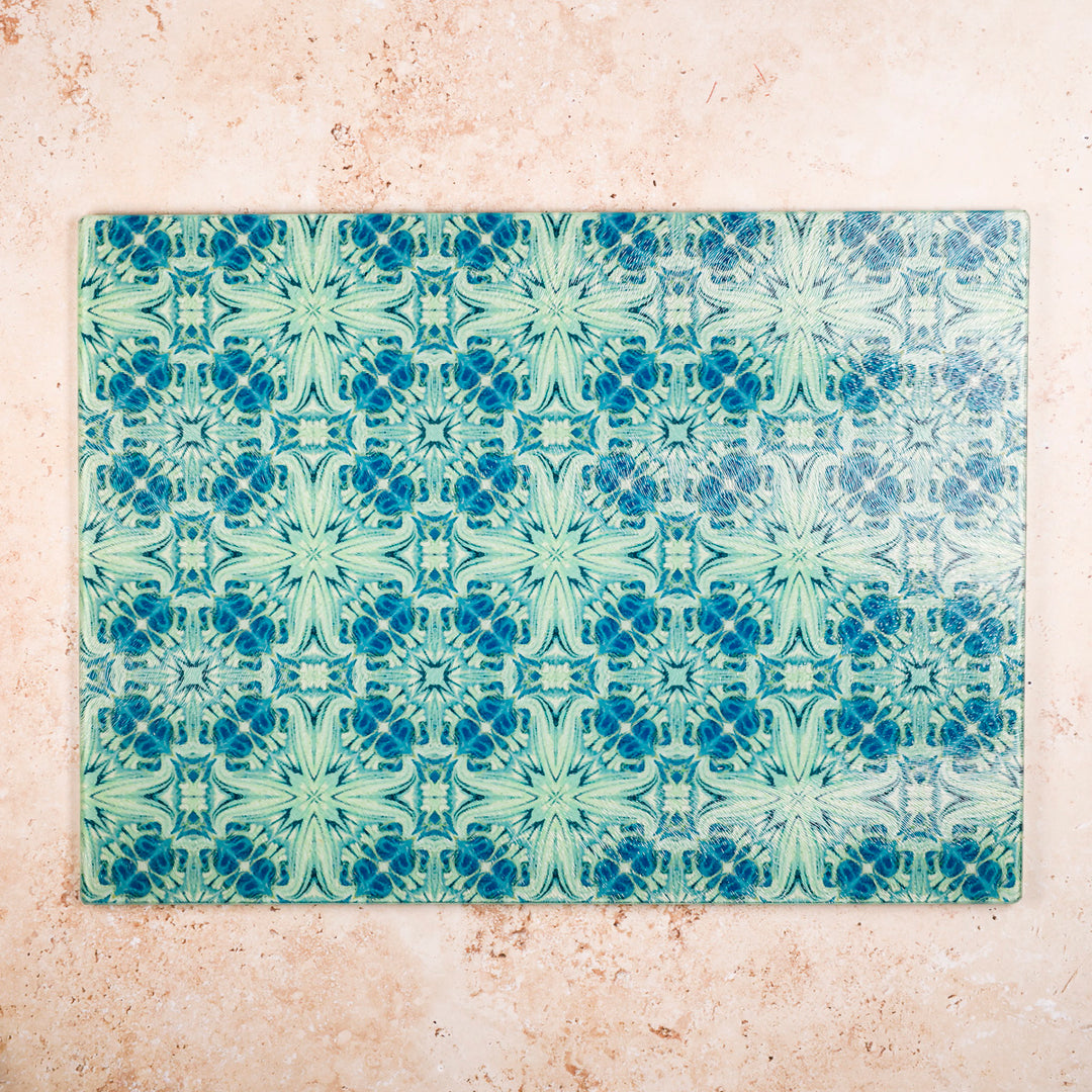 SALE - Large, Rectangular Vintage Bouquet Chopping Board Trivet (Textured)
