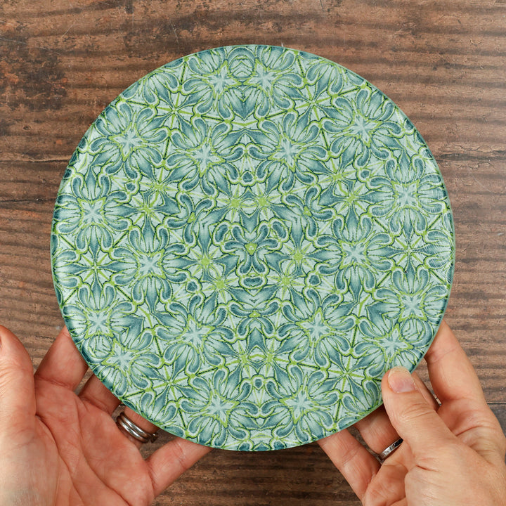 Lime/Grey Chrysanthemum - Circular Chopping Board