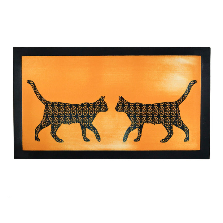 PROMO - Set de table pour animaux « Facing Cats » – Jaune