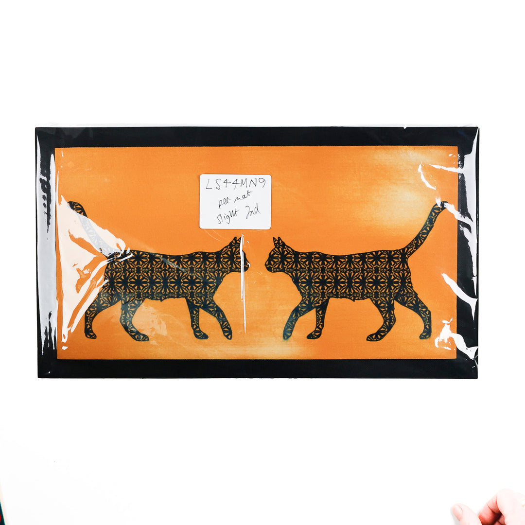 PROMO - Set de table pour animaux « Facing Cats » – Jaune