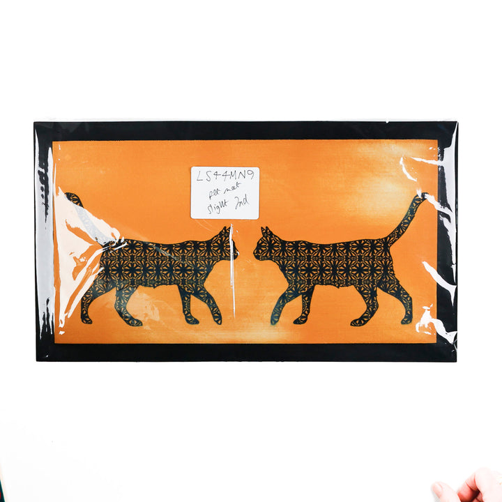 PROMO - Set de table pour animaux « Facing Cats » – Jaune