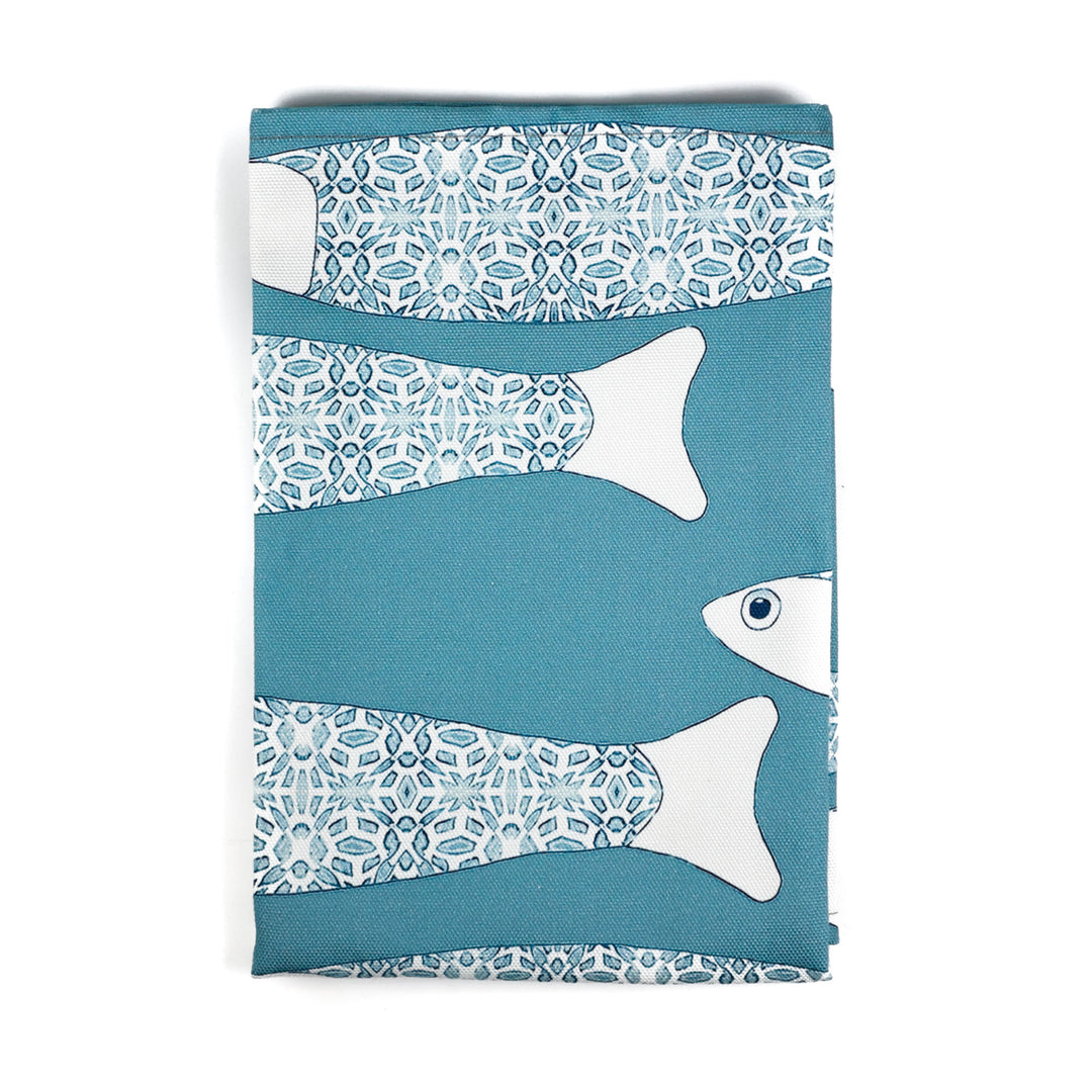 Ocean Shoal tea towel - Grey Blue
