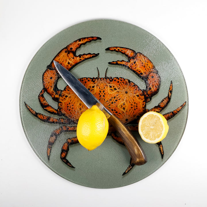 SALE - Large Circular Crab Chopping Board (30cm)