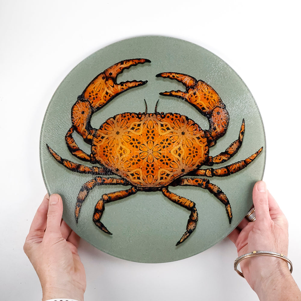 Crab on Dark Grey - Chopping Board (circular)
