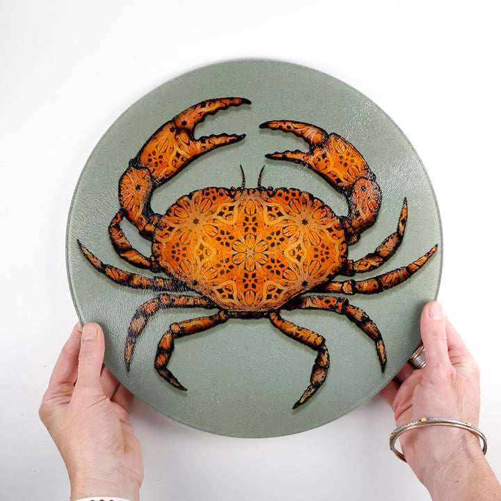 Crab on Dark Grey - Chopping Board (circular)