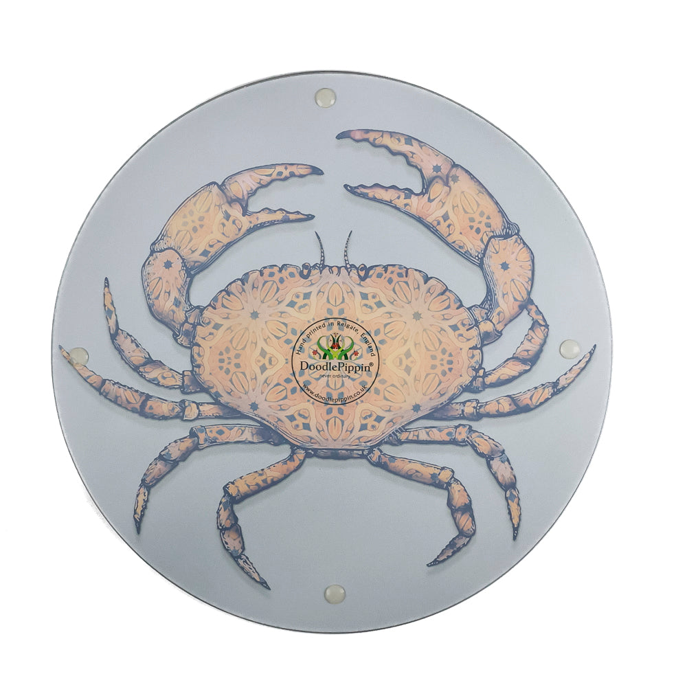 Crab on Light Grey - Chopping Board (circular)