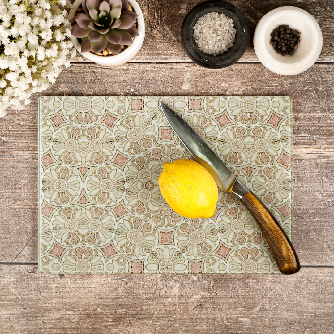 SALE SECOND - Small Pomegranate Worktop Protector - Pink &amp; Grey (20 x 28cm)