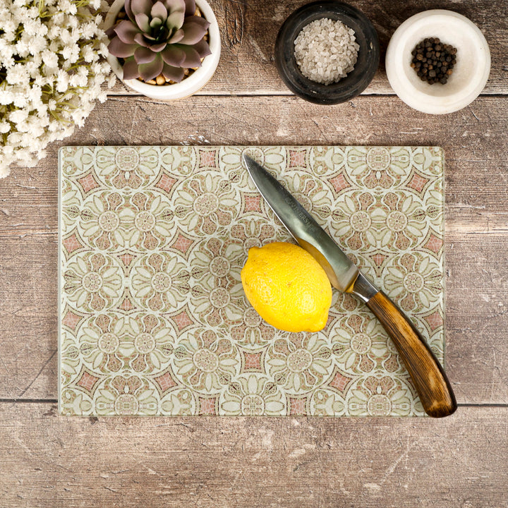 SALE SECOND - Small Pomegranate Worktop Protector - Pink &amp; Grey (20 x 28cm)