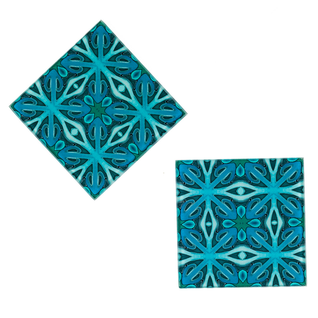 Sous-verres arbres entrelacés – Verts doux