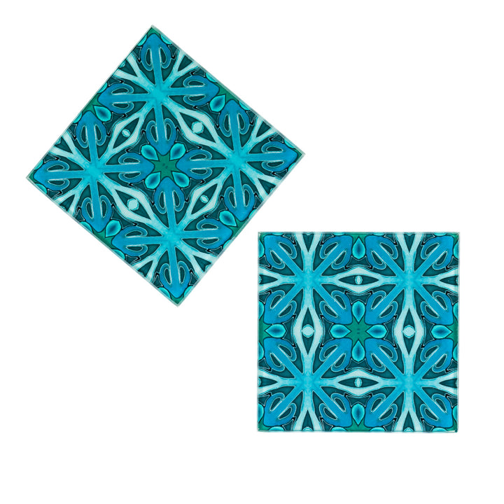 Sous-verres arbres entrelacés – Verts doux
