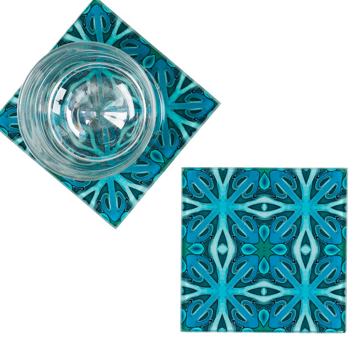 Sous-verres arbres entrelacés – Verts doux