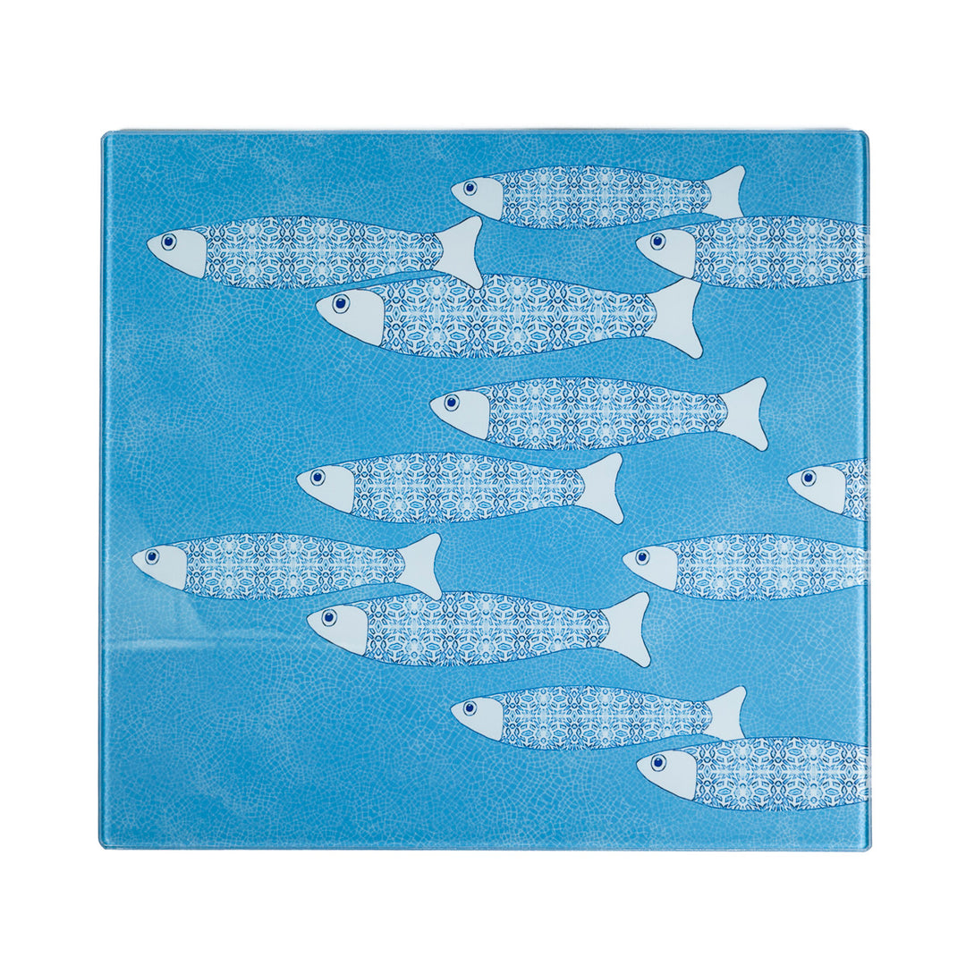 2. WAHL - Mittlerer quadratischer Topfuntersetzer Marineblau „Ocean Shoal“ (glatt)