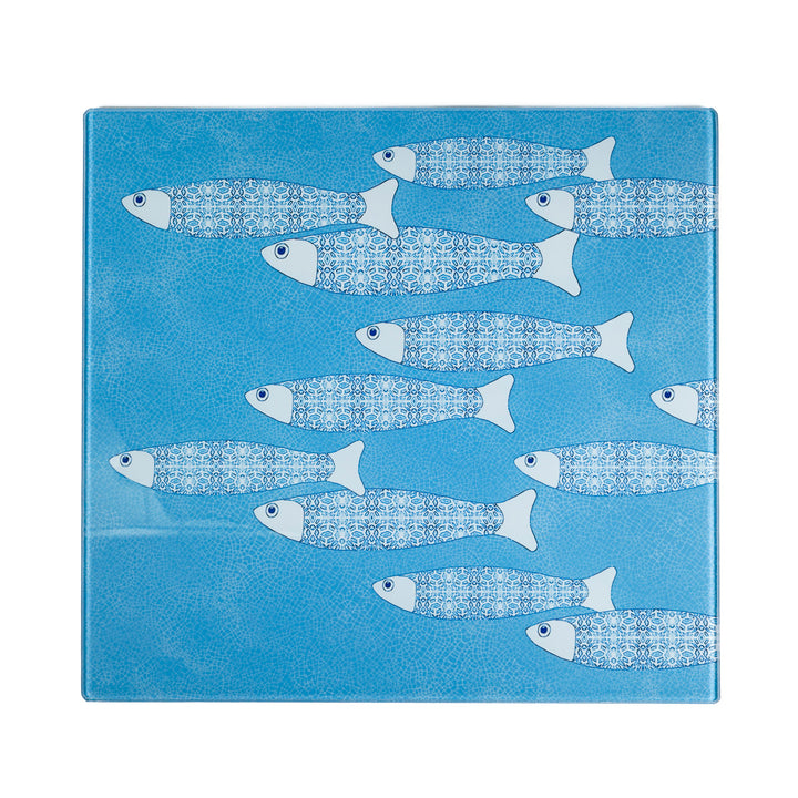 2. WAHL - Mittlerer quadratischer Topfuntersetzer Marineblau „Ocean Shoal“ (glatt)
