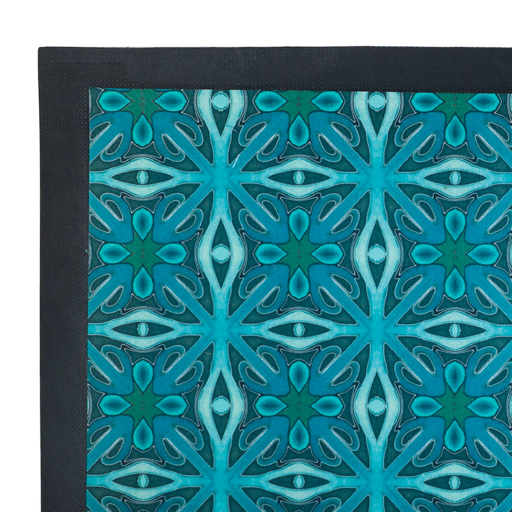 Set de table pour animaux de compagnie « Arbres entrelacés » - Bleus et turquoises