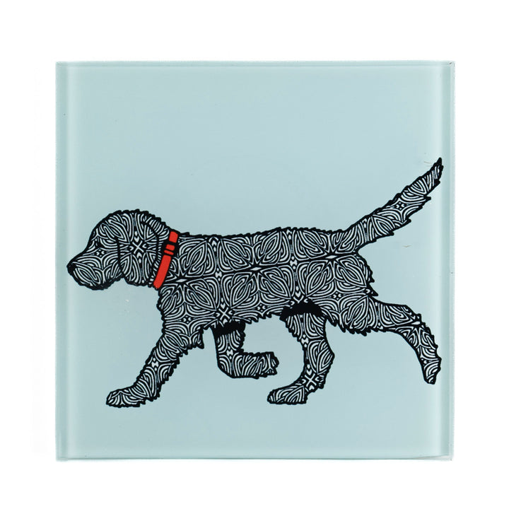 SALE - Single Labradoodle - Strolling Dog - Grey/Black Coaster