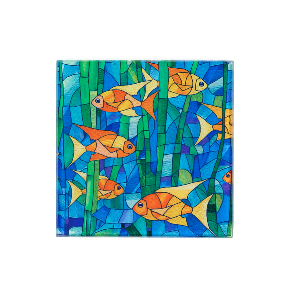 SALE - Single Goldfish Stained Glass Window Design Coaster