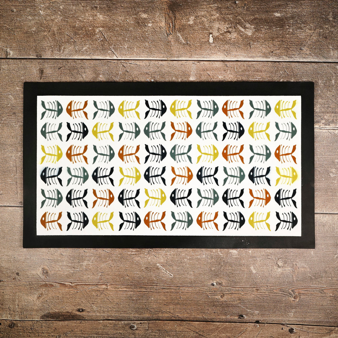 Tapis de gamelle multicolore « Bonefish » au design scandinave