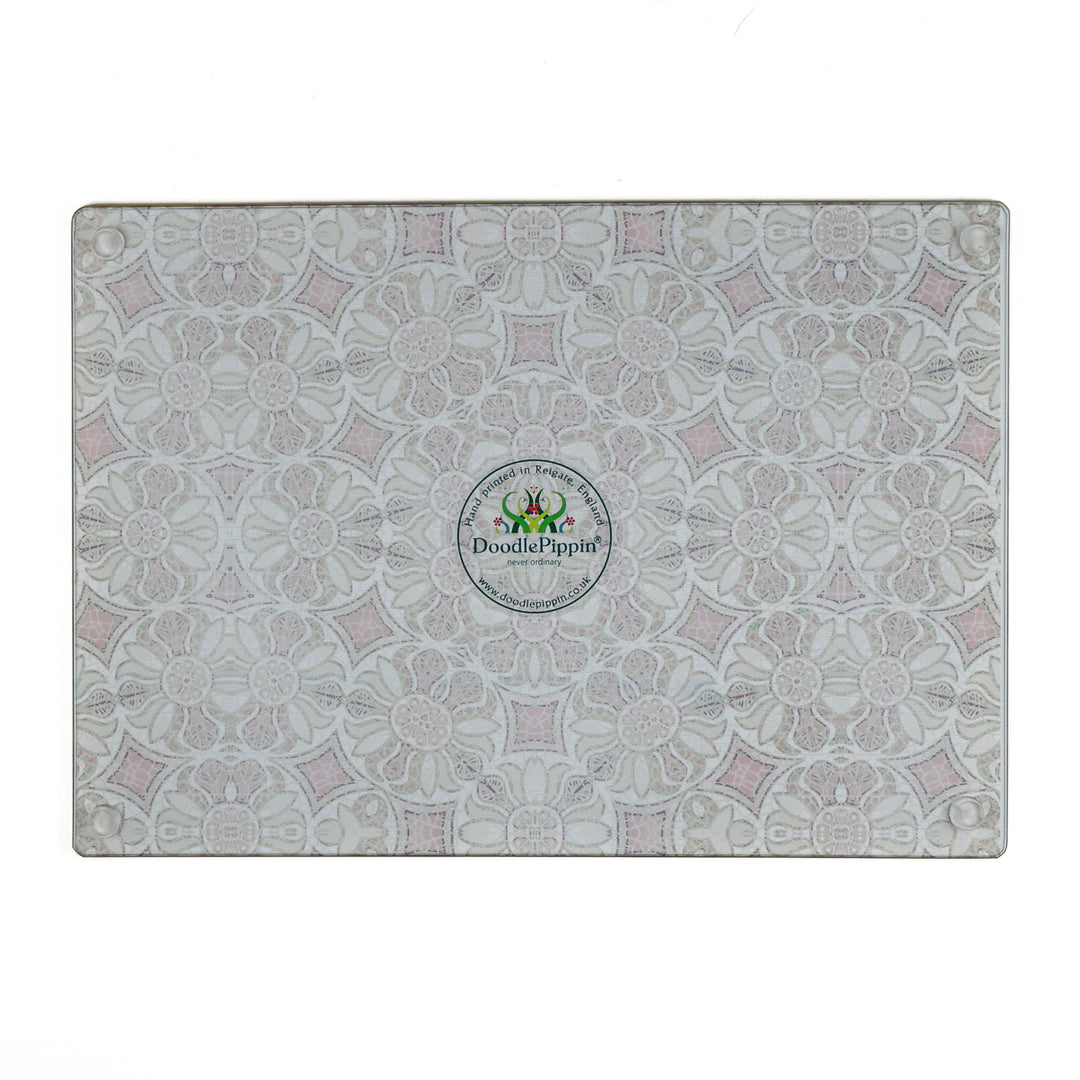 SALE SECOND - Small Pomegranate Worktop Protector - Pink &amp; Grey (20 x 28cm)